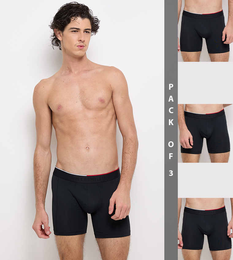 3-Pack Logo Waistband Trunks