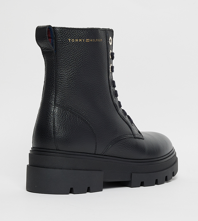 Round Toe Lace-Up Ankle Boots