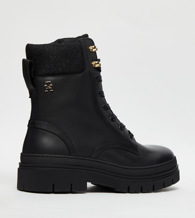 Cleated Lace-Up Ankle Boots