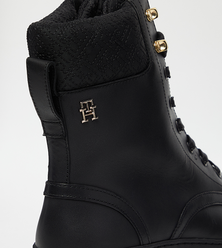 Cleated Lace-Up Ankle Boots