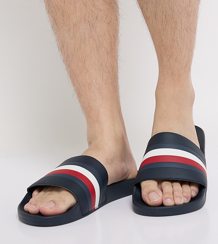 Color Block Open Toe Slides