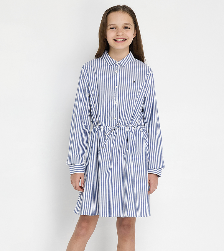 Striped Long Sleeves Mini Dress