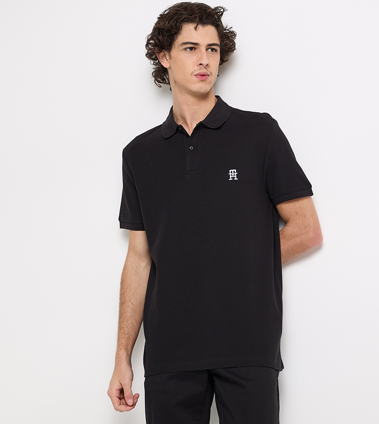 Monogram Detail Short Sleeves Polo T-Shirt