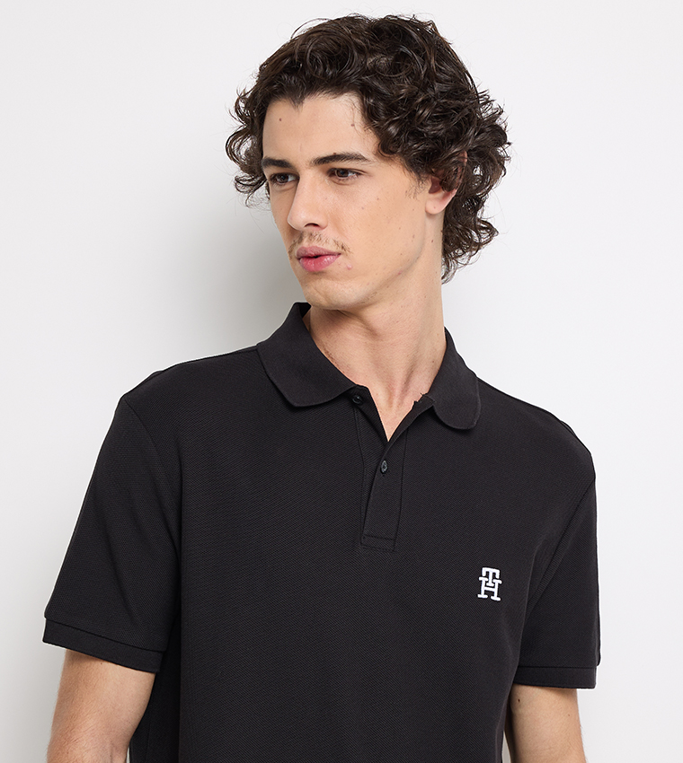 Monogram Detail Short Sleeves Polo T-Shirt