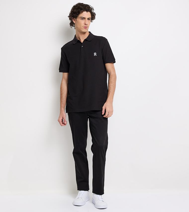 Monogram Detail Short Sleeves Polo T-Shirt