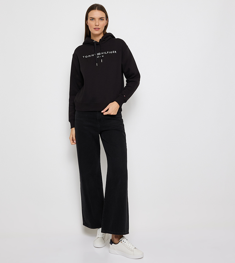 Logo Embroidered Long Sleeves Hoodie