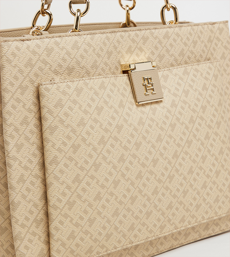 Monogram Patterned Satchel Bag