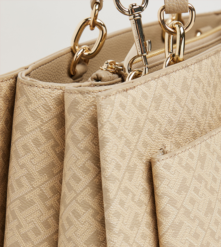 Monogram Patterned Satchel Bag