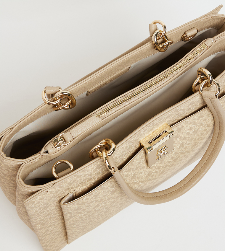 Monogram Patterned Satchel Bag