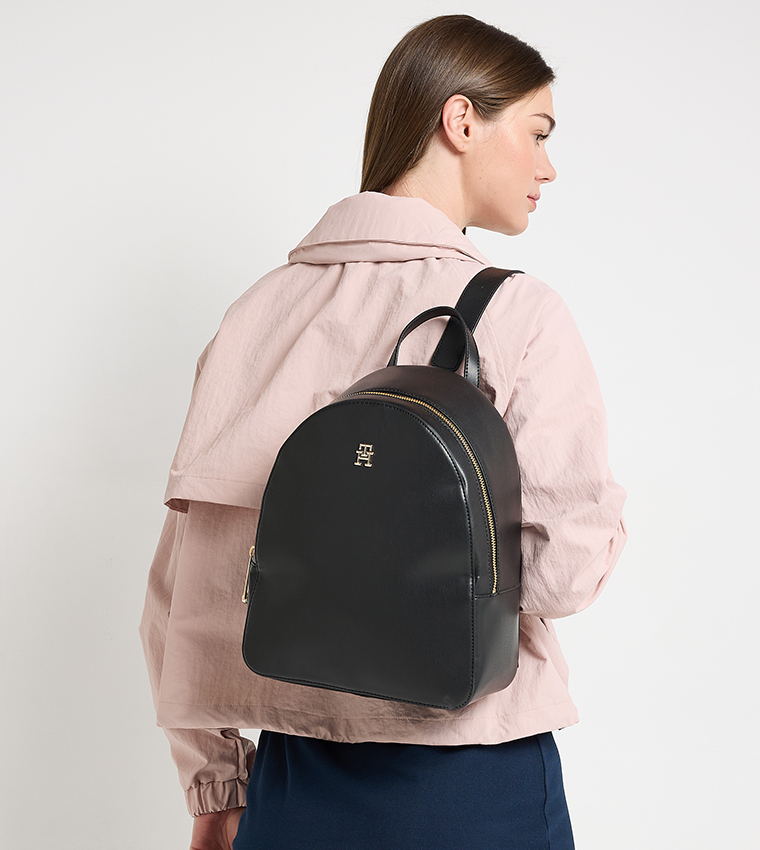 Logo Detail Zippered Backpack
