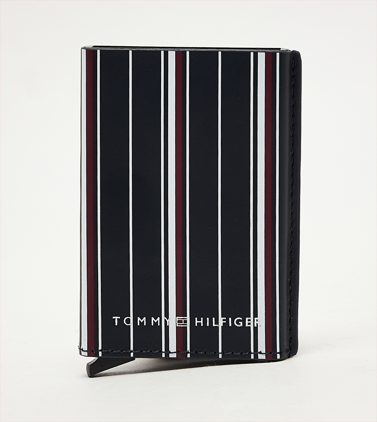 Striped Bi-Fold Wallet and Keychain Set