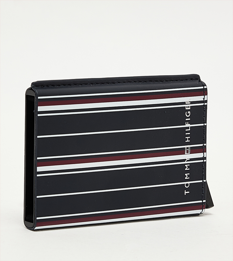 Striped Bi-Fold Wallet and Keychain Set