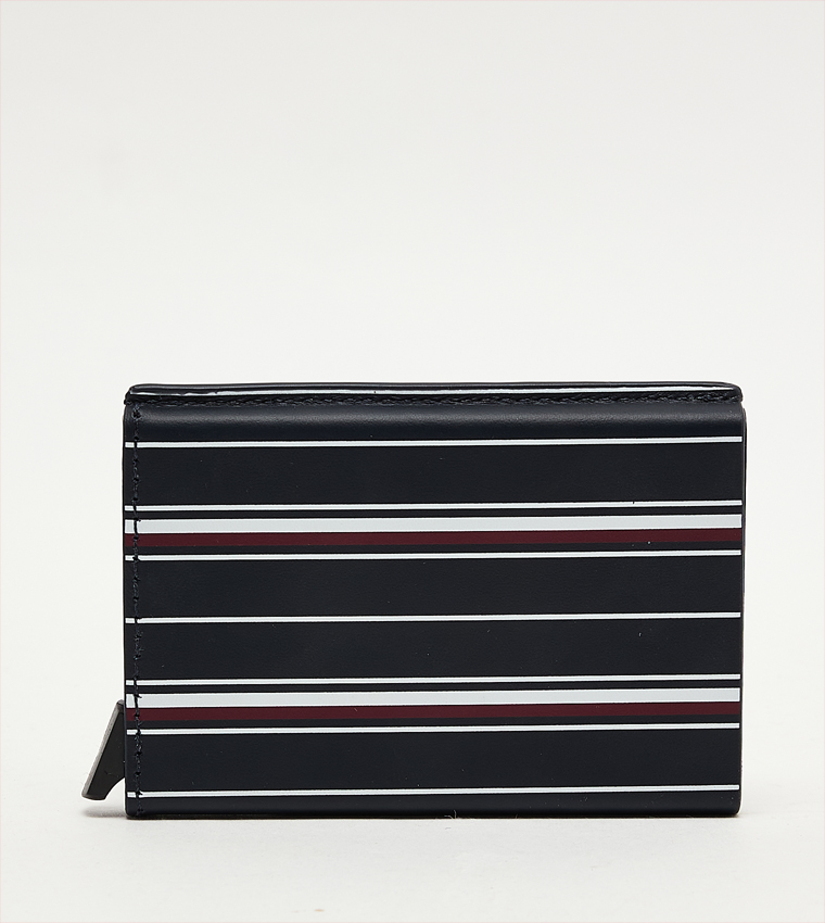 Striped Bi-Fold Wallet and Keychain Set
