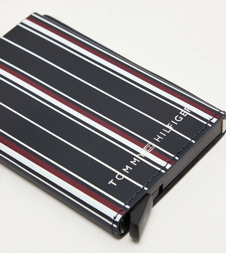 Striped Bi-Fold Wallet and Keychain Set