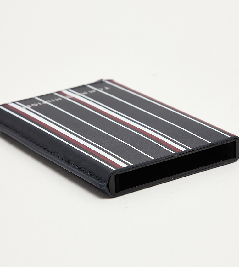 Striped Bi-Fold Wallet and Keychain Set