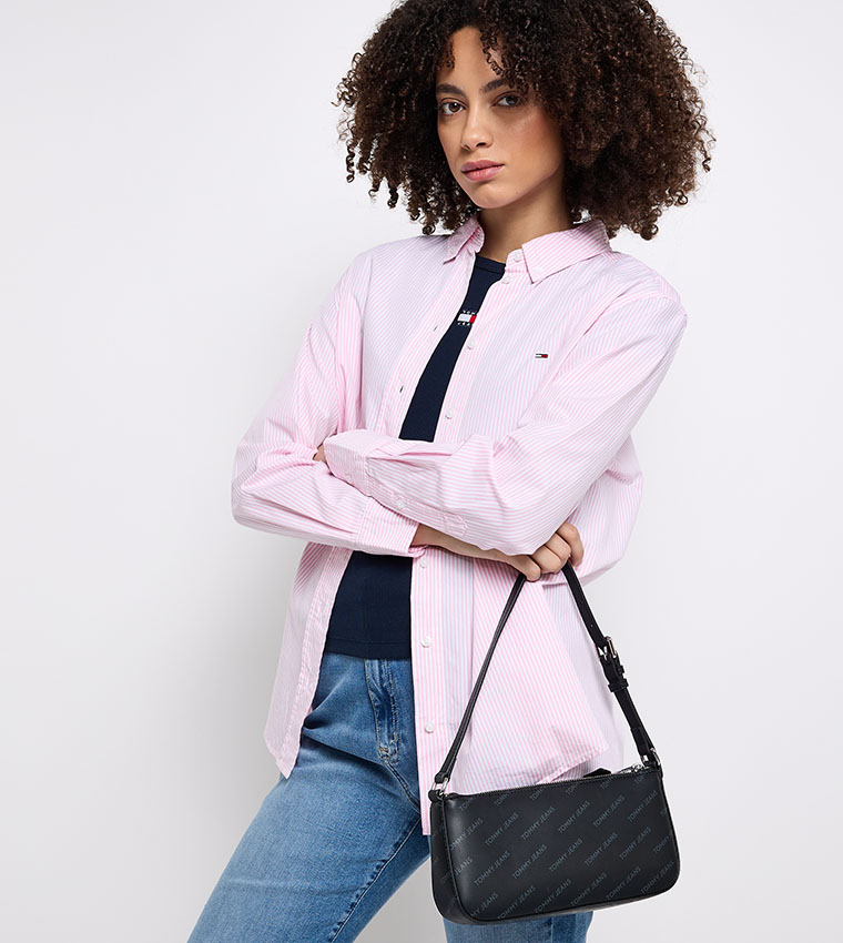 Monotype Printed Shoulder Bag