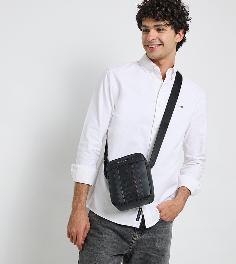 Logo Detail Zippered Crossbody Bag