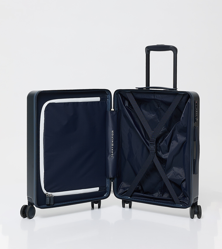 Logo Detail Hard Shell Spinner Trolley Bag