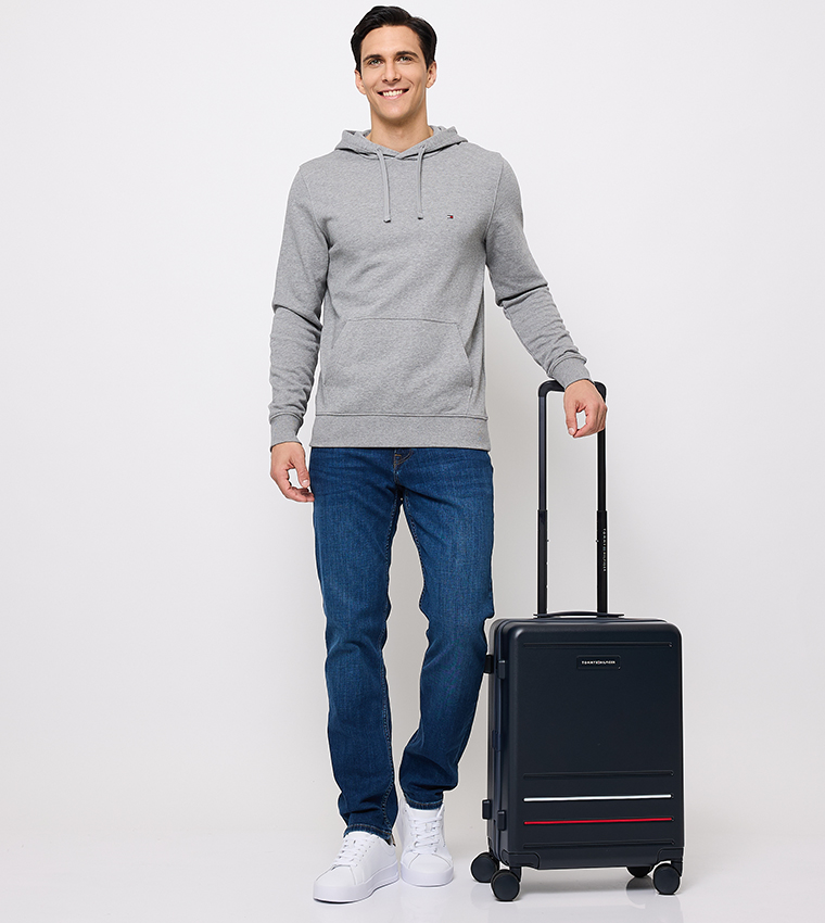 Logo Detail Hard Shell Spinner Trolley Bag
