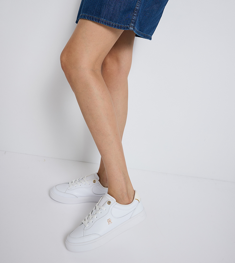 Monogram Detail Lace Up Sneakers