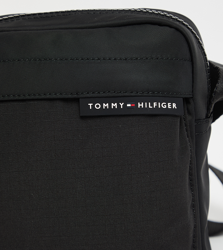 Logo Label Zippered Crossbody Bag