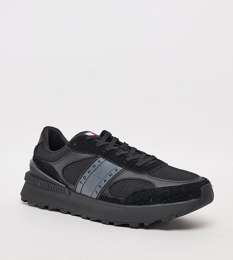 Mesh Detail Lace Up Runner Sneakers
