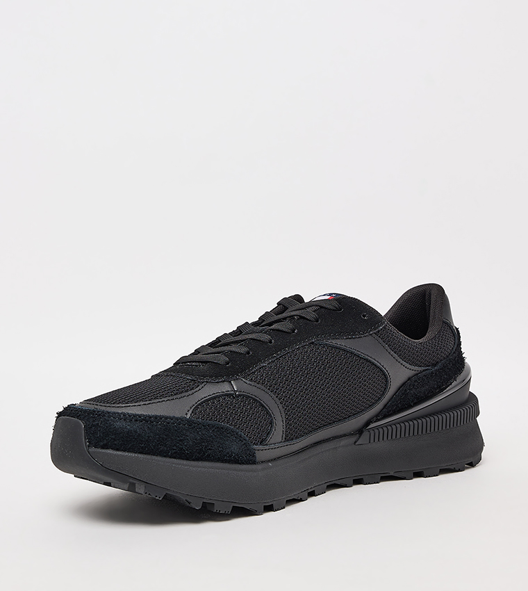 Mesh Detail Lace Up Runner Sneakers