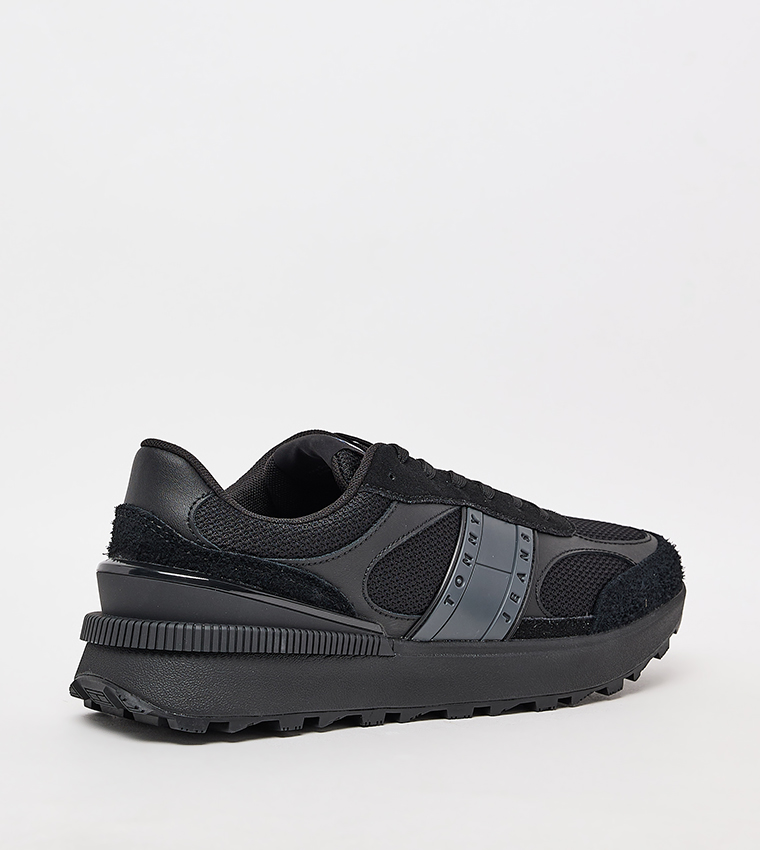 Mesh Detail Lace Up Runner Sneakers