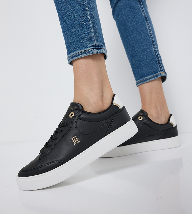 Monogram Detail Lace Up Sneakers