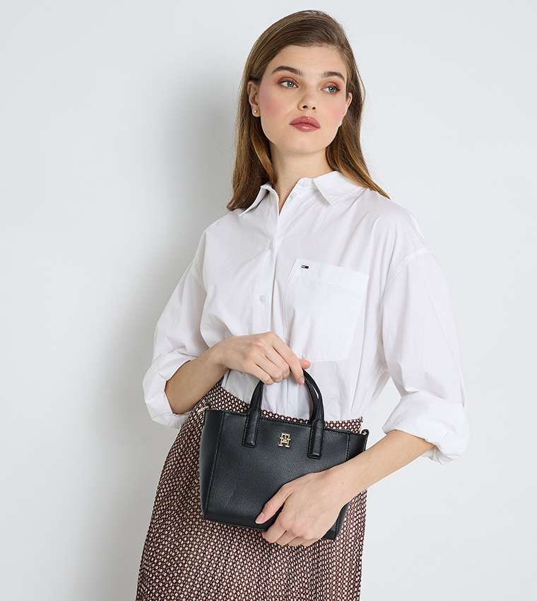 Monogram Detail Mini Tote Bag