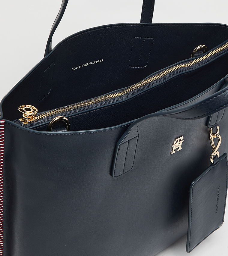 Monogram Detail Satchel Bag with Pouch