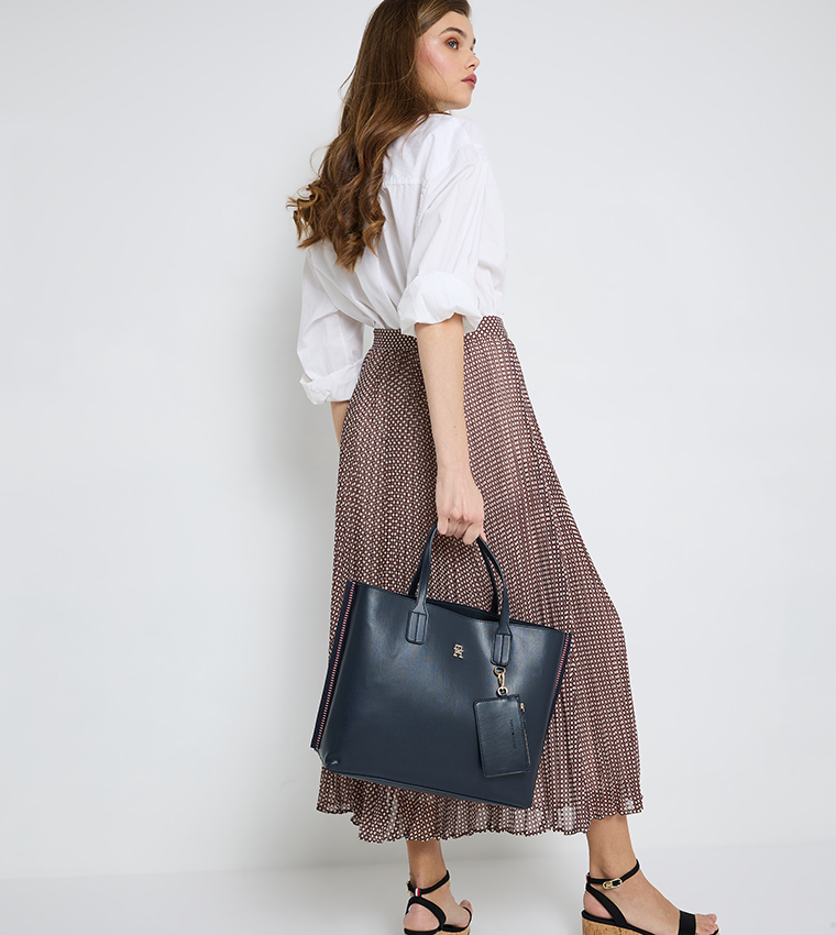 Monogram Detail Satchel Bag with Pouch