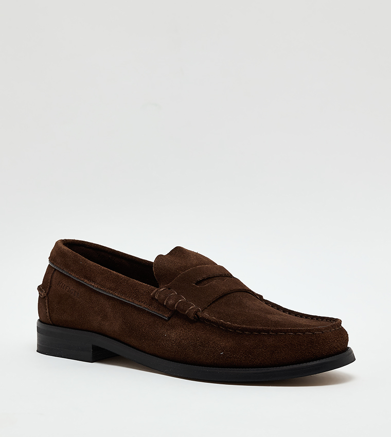 Solid Suede Loafers