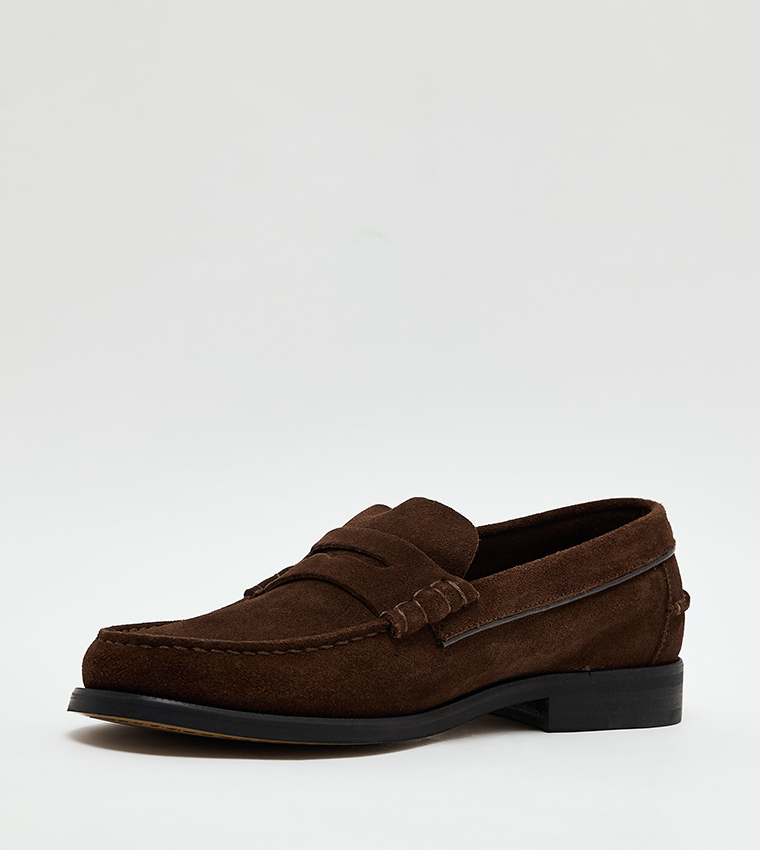 Solid Suede Loafers