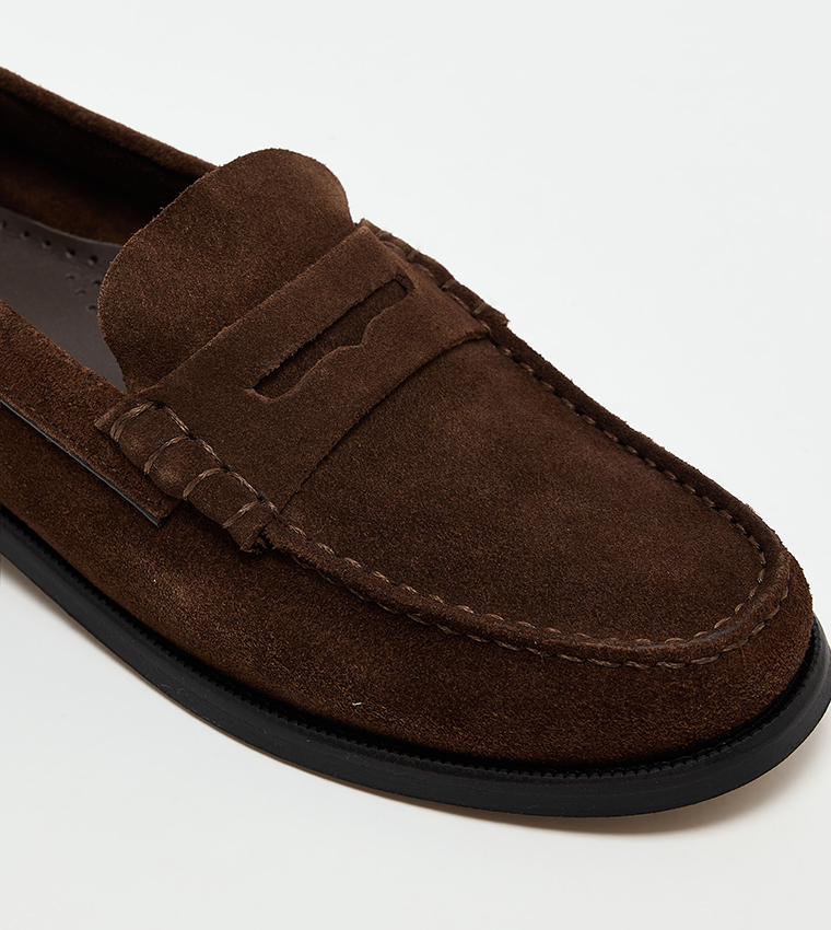 Solid Suede Loafers