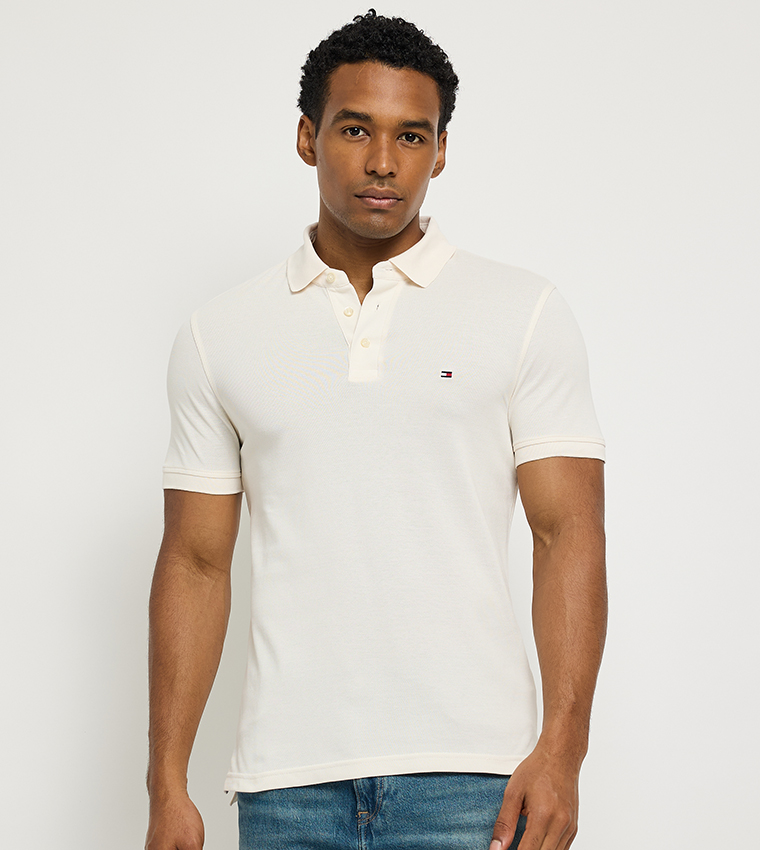 1985 Flag Detail Short Sleeves Polo T-Shirt