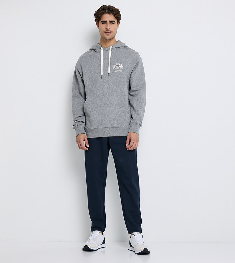 Crest Embroidered Long Sleeves Hoodie