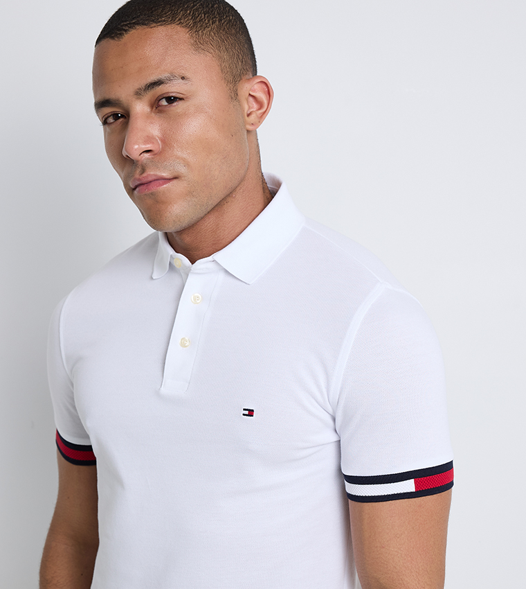Flag Cuff Slim Fit Polo T-Shirt