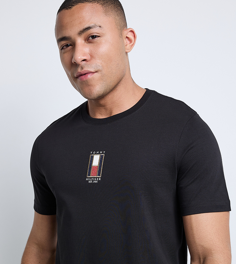 Logo Embroidered Crew Neck T-Shirt