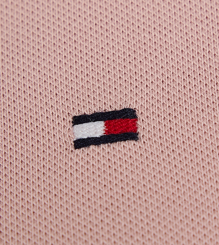 Flag Embroidered Pique Polo T-Shirt