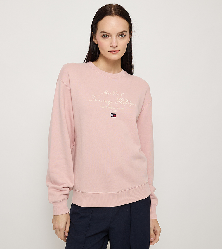 Logo Embroidered Long Sleeves Sweatshirt