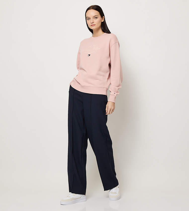 Logo Embroidered Long Sleeves Sweatshirt