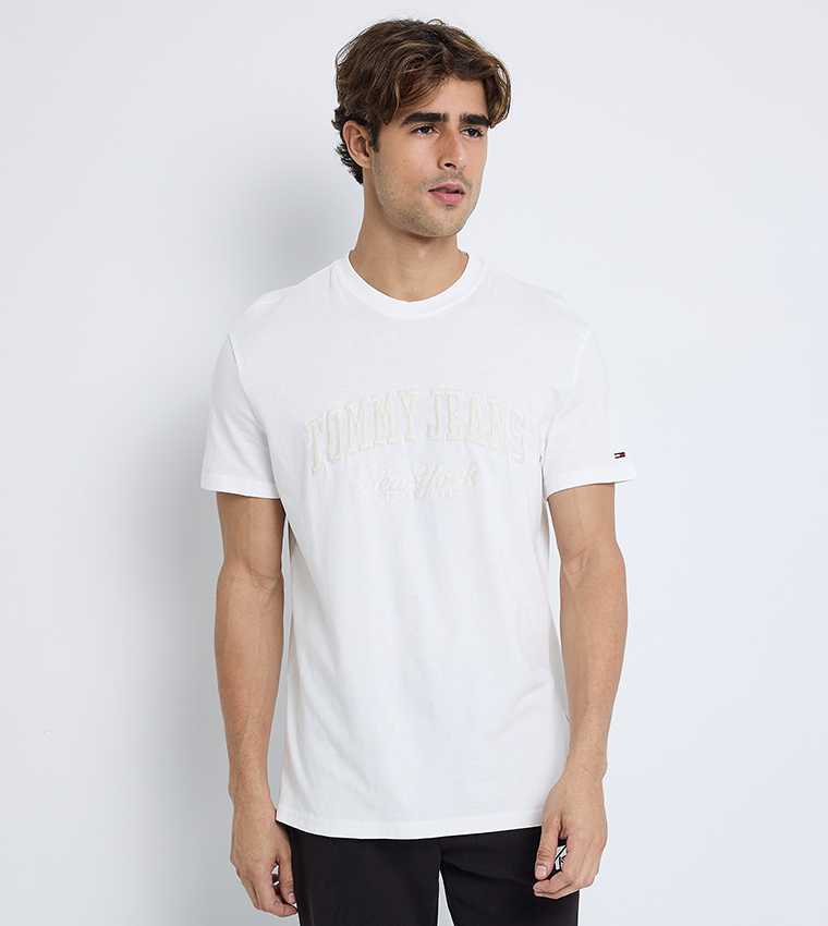 Logo Embroidered Crew Neck T-Shirt