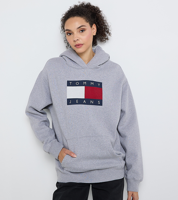 Oversized Hoodies Tommy Hilfiger Hoodie Grey Womens Oversized
