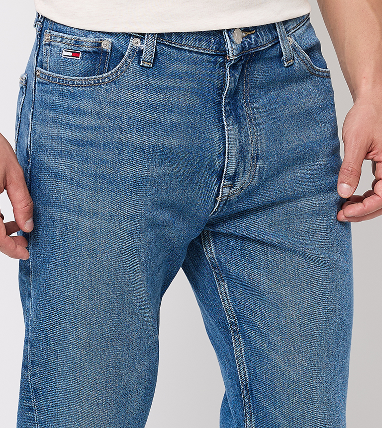 Washed Tapered Fit Jeans