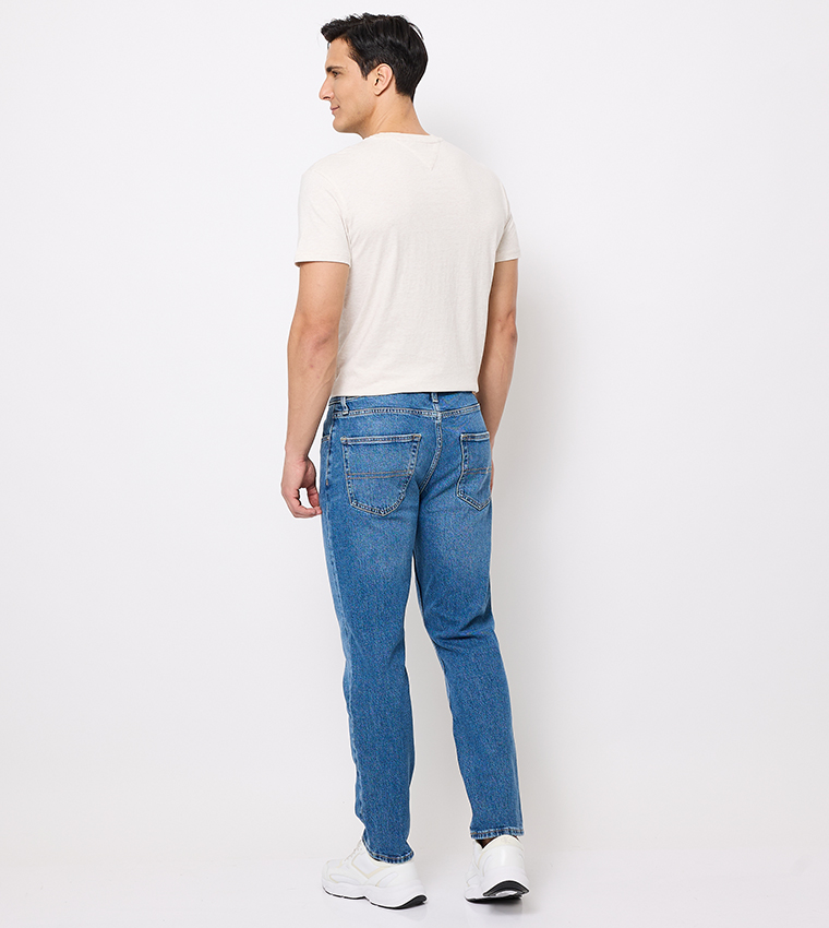 Washed Tapered Fit Jeans