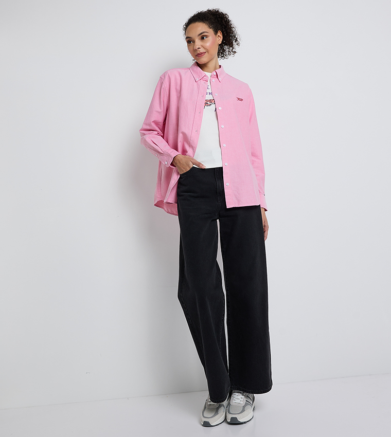 Logo Embroidered Oversized Shirt