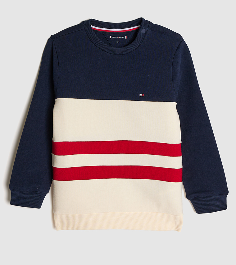 Color Block Long Sleeves Clothing Set