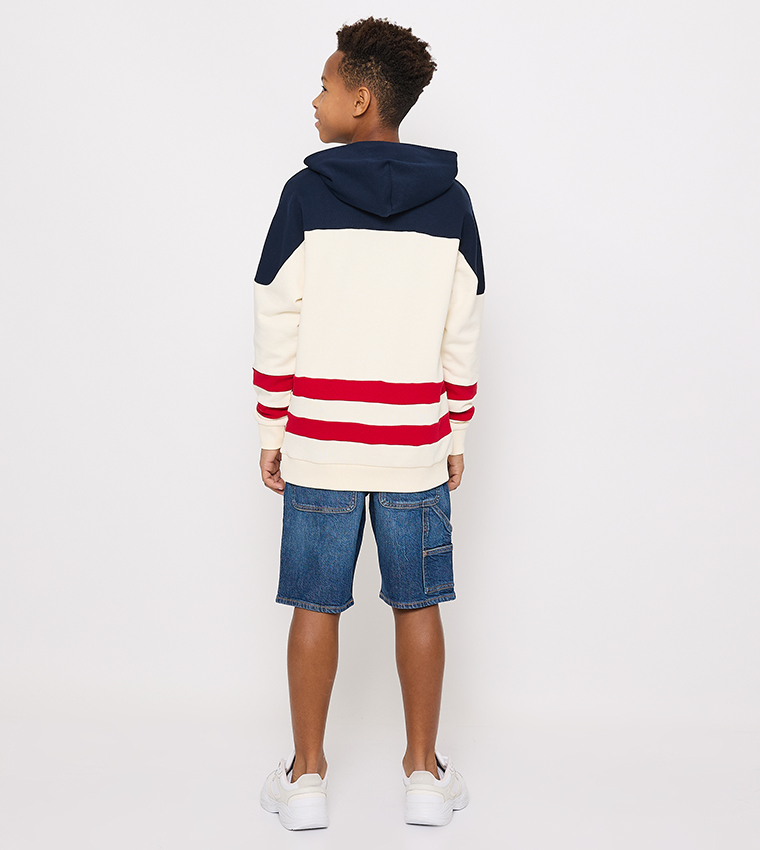 Color Block Long Sleeves Hoodie