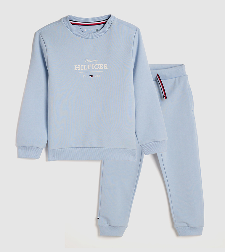 Logo Printed Long Sleeves Clothing Set